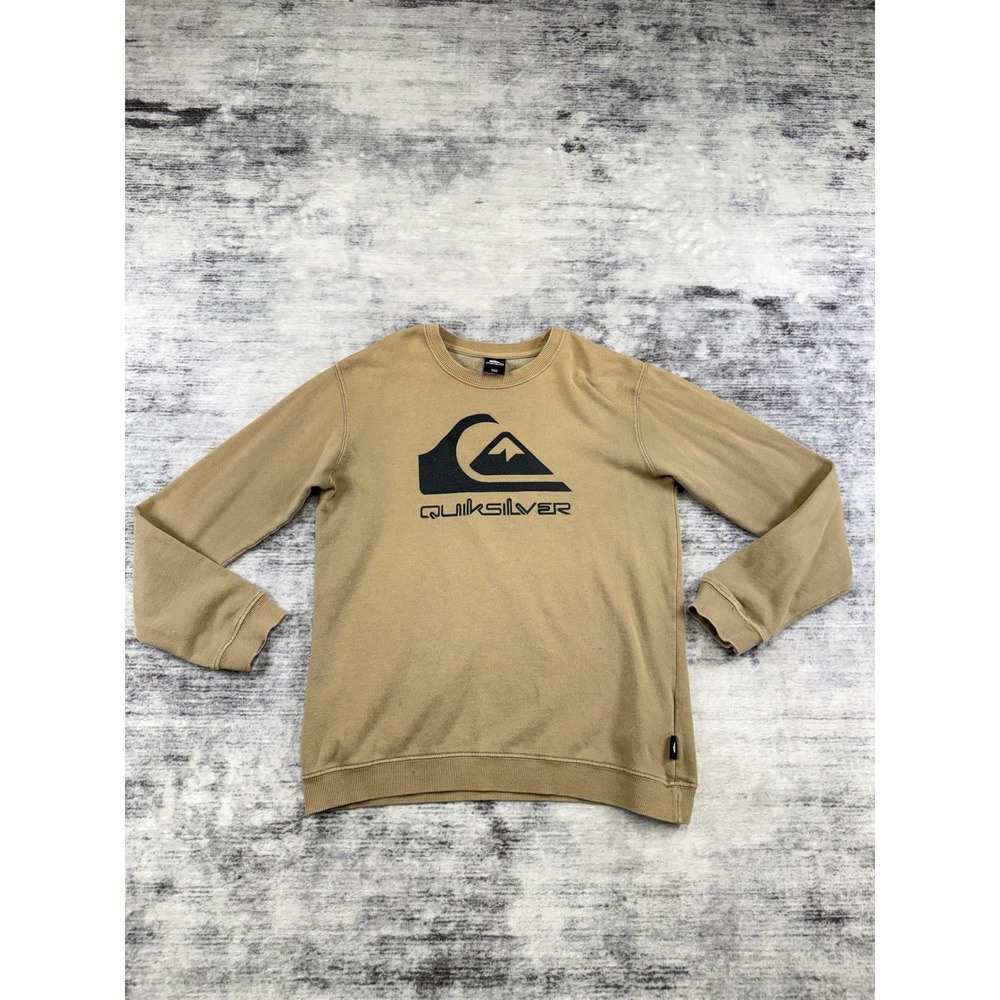 Quiksilver Kids Khaki Logo Graphic Crewneck Sweatshirt Size 150